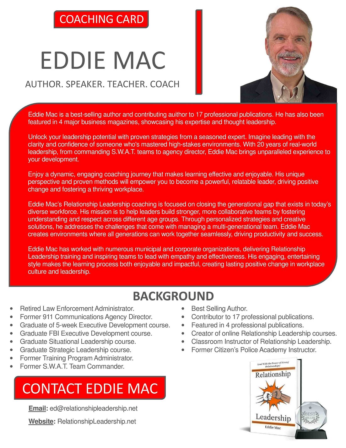 Ed McManus Coaching Card
